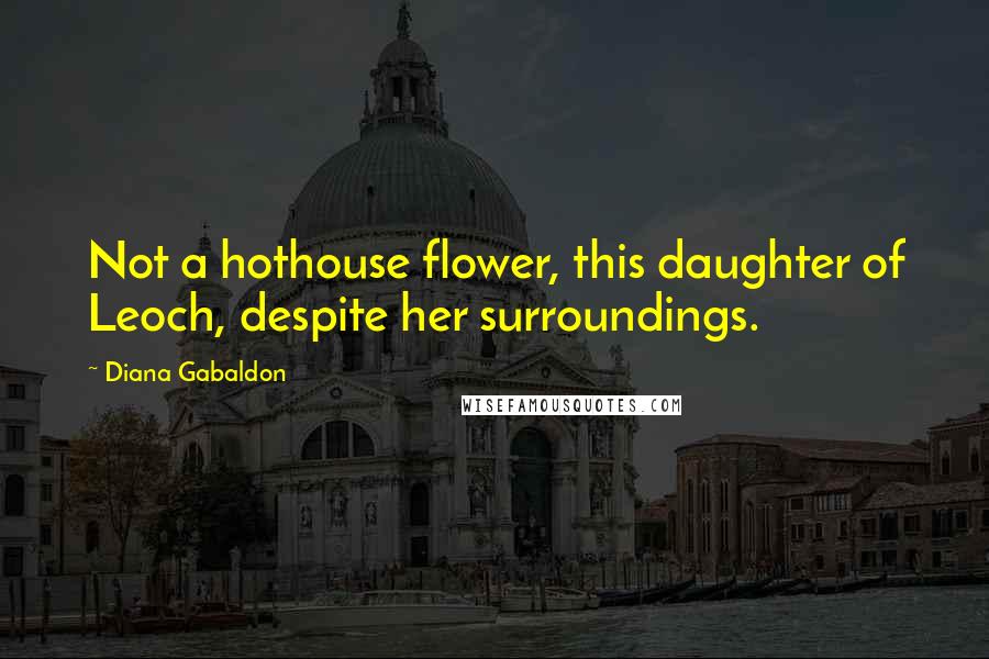 Diana Gabaldon Quotes: Not a hothouse flower, this daughter of Leoch, despite her surroundings.