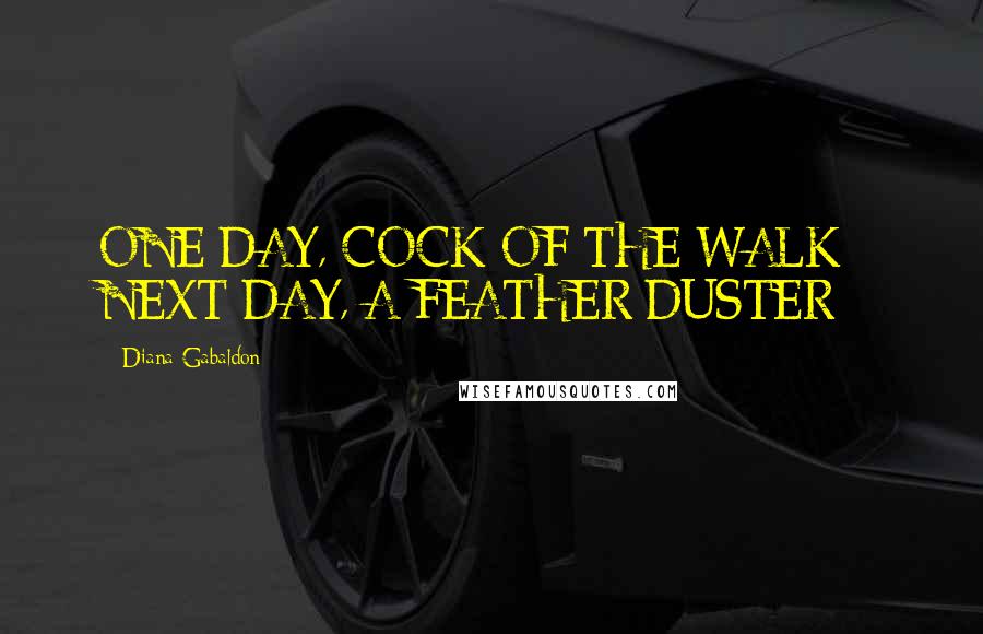 Diana Gabaldon Quotes: ONE DAY, COCK OF THE WALK - NEXT DAY, A FEATHER DUSTER