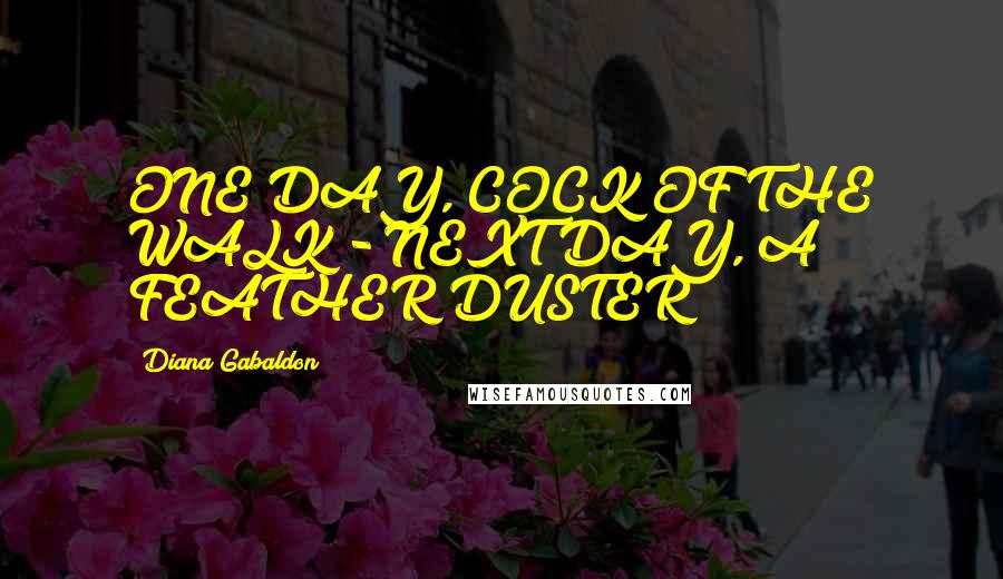Diana Gabaldon Quotes: ONE DAY, COCK OF THE WALK - NEXT DAY, A FEATHER DUSTER