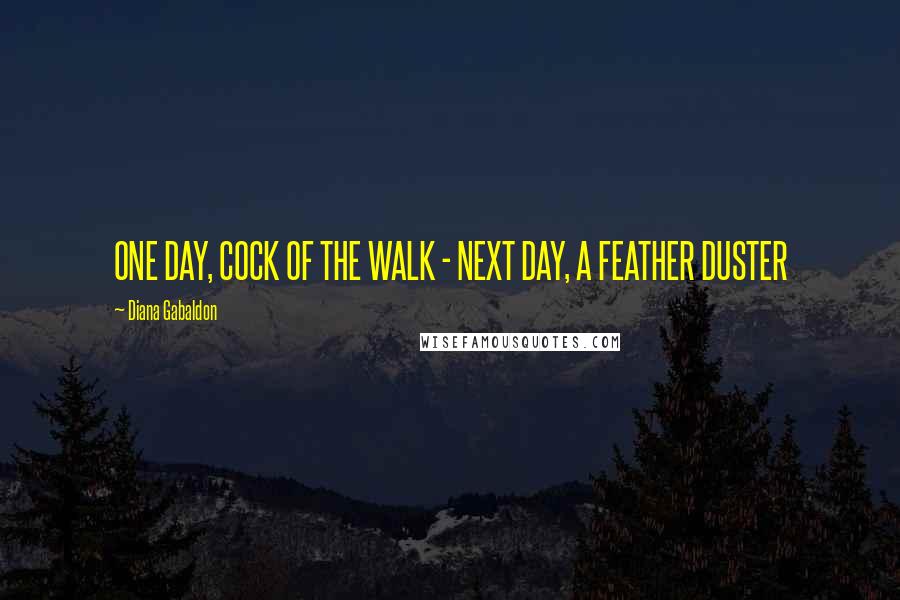 Diana Gabaldon Quotes: ONE DAY, COCK OF THE WALK - NEXT DAY, A FEATHER DUSTER