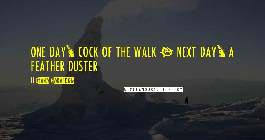 Diana Gabaldon Quotes: ONE DAY, COCK OF THE WALK - NEXT DAY, A FEATHER DUSTER