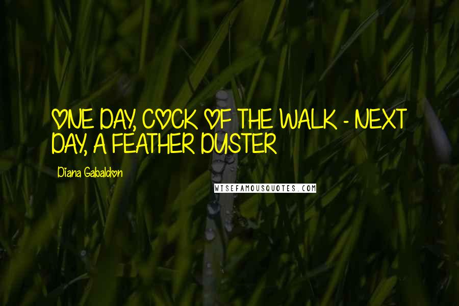 Diana Gabaldon Quotes: ONE DAY, COCK OF THE WALK - NEXT DAY, A FEATHER DUSTER