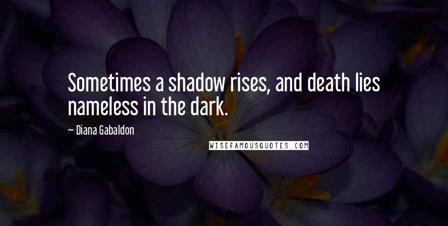 Diana Gabaldon Quotes: Sometimes a shadow rises, and death lies nameless in the dark.