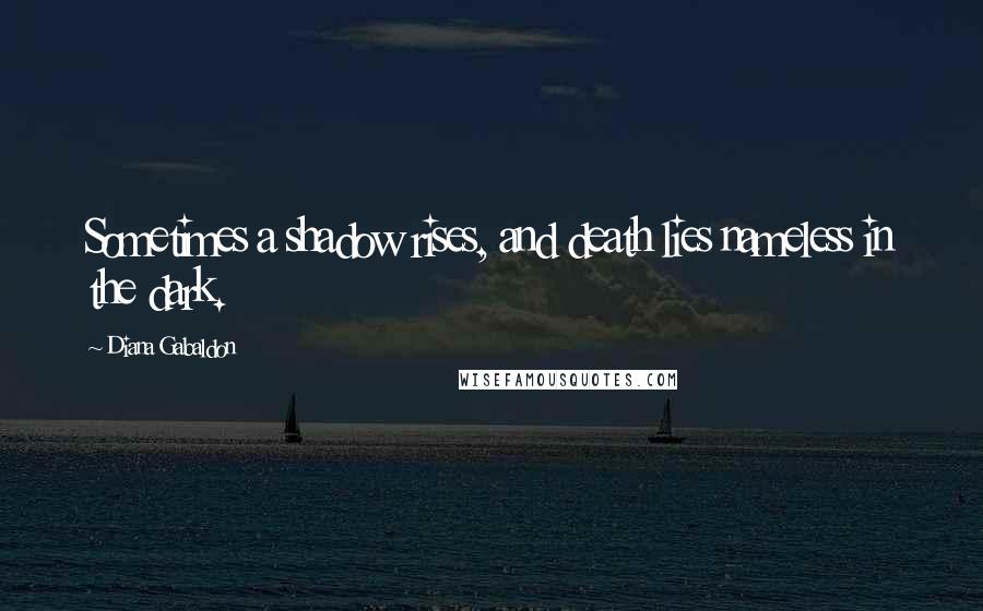 Diana Gabaldon Quotes: Sometimes a shadow rises, and death lies nameless in the dark.