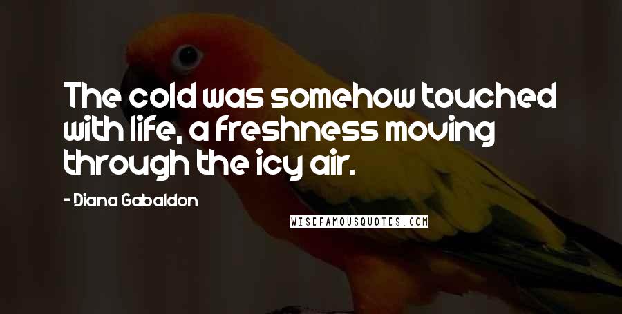 Diana Gabaldon Quotes: The cold was somehow touched with life, a freshness moving through the icy air.