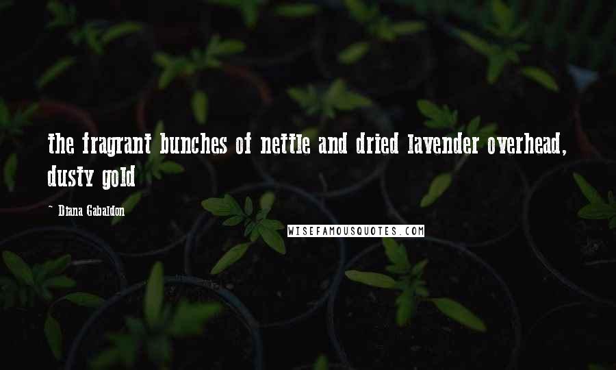 Diana Gabaldon Quotes: the fragrant bunches of nettle and dried lavender overhead, dusty gold
