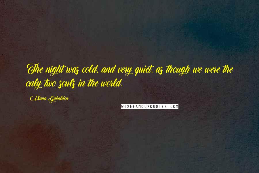 Diana Gabaldon Quotes: The night was cold, and very quiet, as though we were the only two souls in the world.