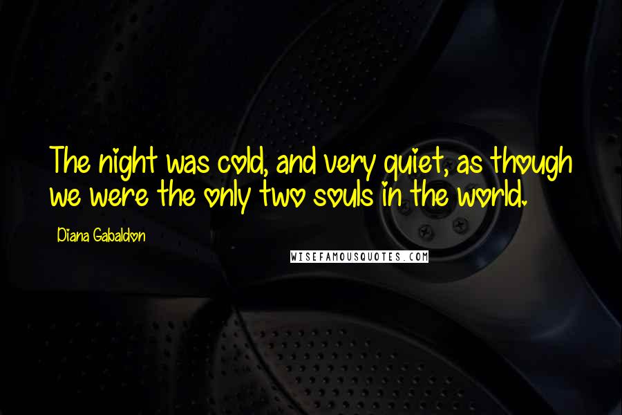 Diana Gabaldon Quotes: The night was cold, and very quiet, as though we were the only two souls in the world.