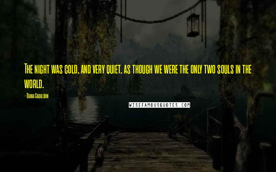 Diana Gabaldon Quotes: The night was cold, and very quiet, as though we were the only two souls in the world.