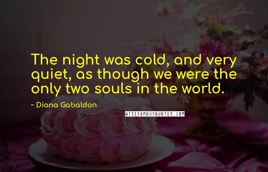 Diana Gabaldon Quotes: The night was cold, and very quiet, as though we were the only two souls in the world.