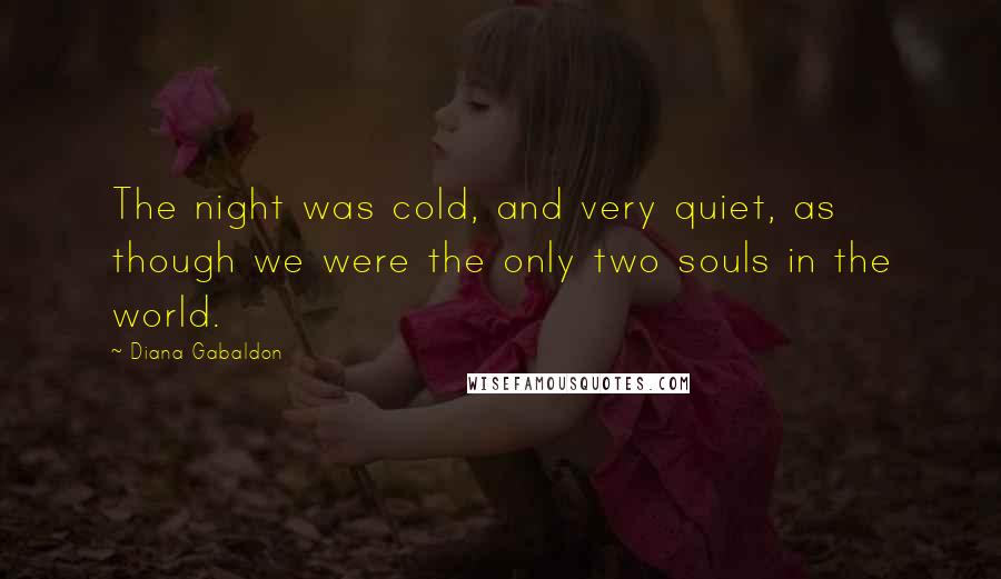 Diana Gabaldon Quotes: The night was cold, and very quiet, as though we were the only two souls in the world.