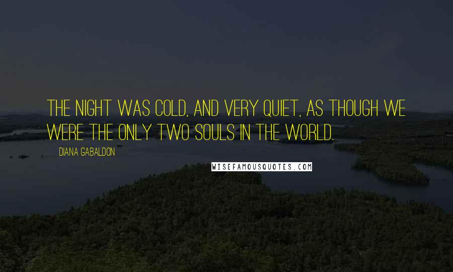 Diana Gabaldon Quotes: The night was cold, and very quiet, as though we were the only two souls in the world.