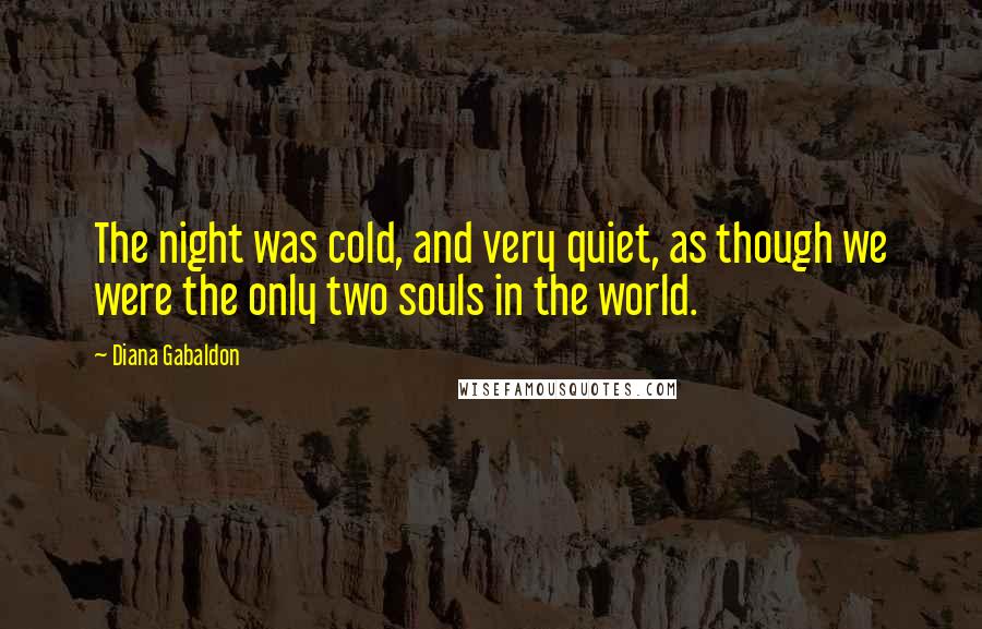 Diana Gabaldon Quotes: The night was cold, and very quiet, as though we were the only two souls in the world.