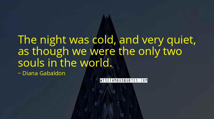 Diana Gabaldon Quotes: The night was cold, and very quiet, as though we were the only two souls in the world.