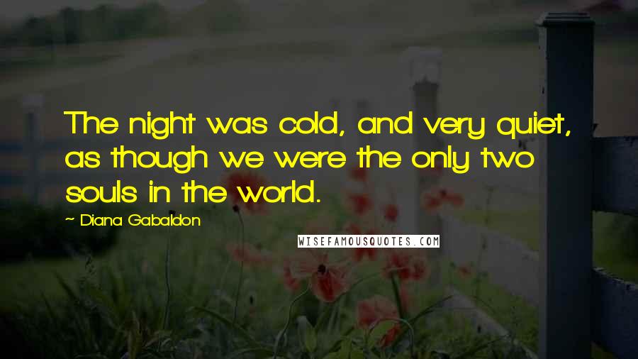 Diana Gabaldon Quotes: The night was cold, and very quiet, as though we were the only two souls in the world.