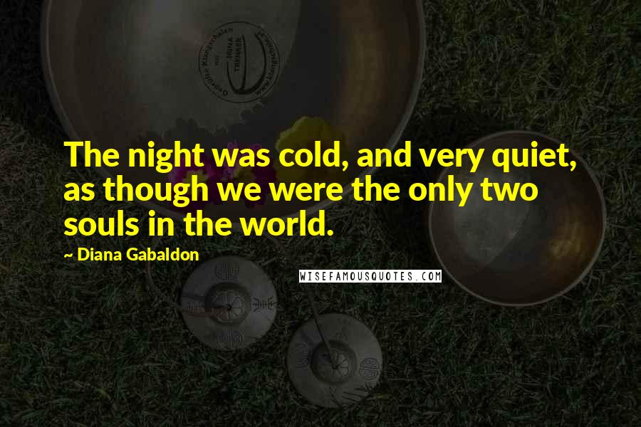 Diana Gabaldon Quotes: The night was cold, and very quiet, as though we were the only two souls in the world.