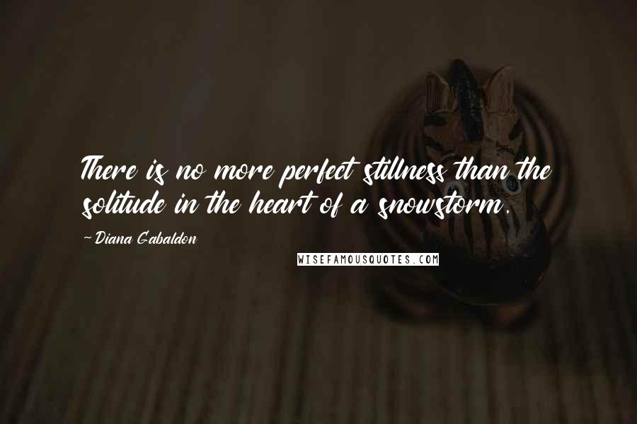 Diana Gabaldon Quotes: There is no more perfect stillness than the solitude in the heart of a snowstorm.