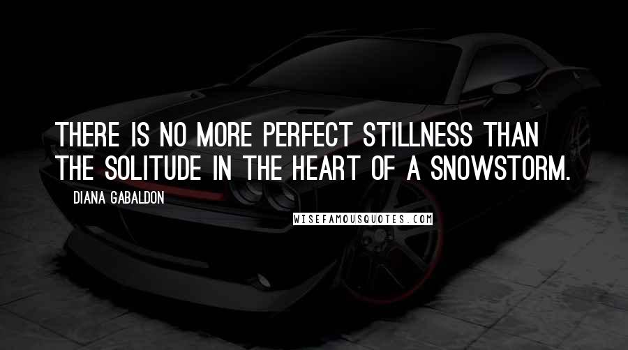 Diana Gabaldon Quotes: There is no more perfect stillness than the solitude in the heart of a snowstorm.