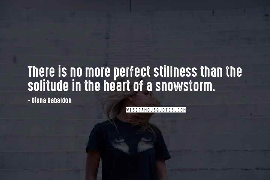 Diana Gabaldon Quotes: There is no more perfect stillness than the solitude in the heart of a snowstorm.