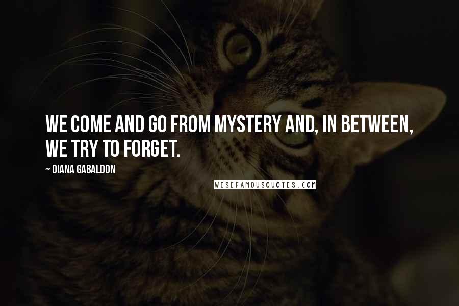 Diana Gabaldon Quotes: We come and go from mystery and, in between, we try to forget.