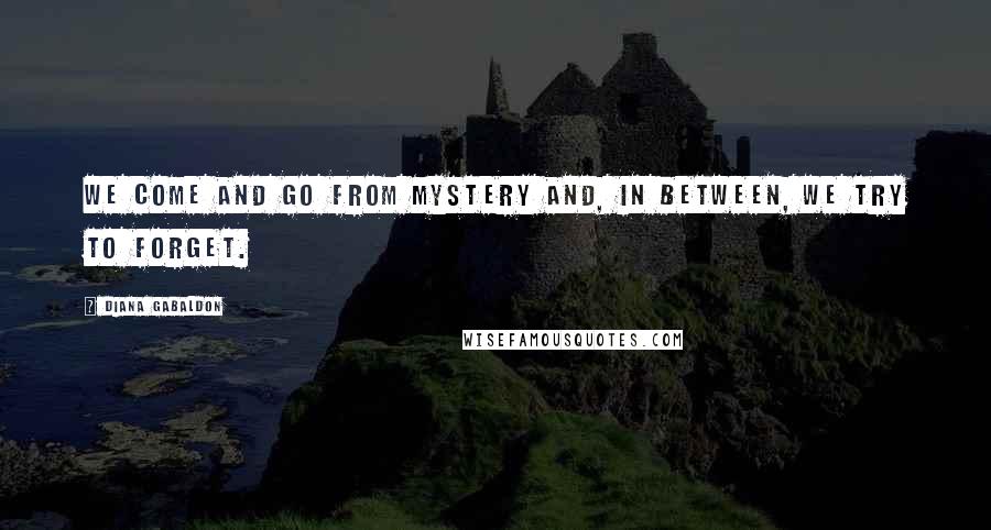 Diana Gabaldon Quotes: We come and go from mystery and, in between, we try to forget.