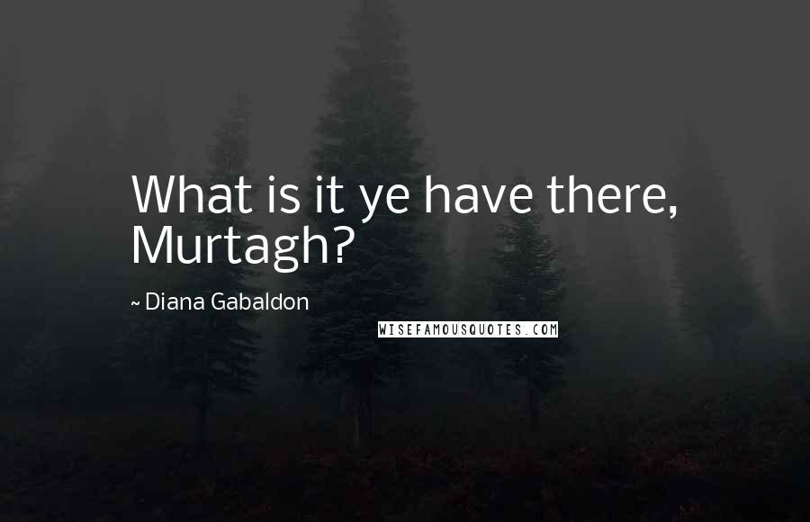 Diana Gabaldon Quotes: What is it ye have there, Murtagh?