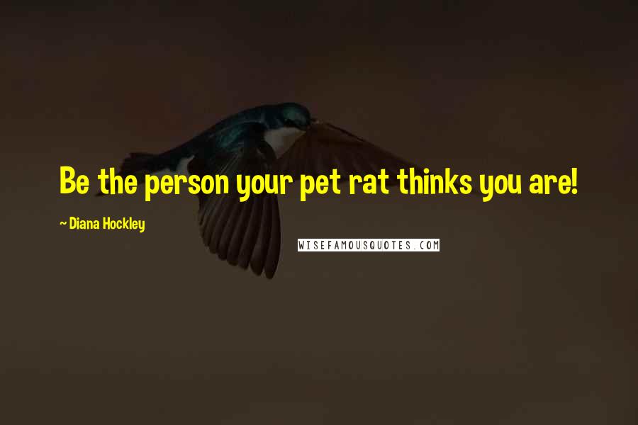 Diana Hockley Quotes: Be the person your pet rat thinks you are!