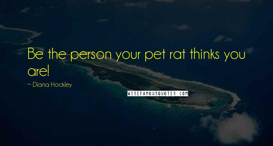 Diana Hockley Quotes: Be the person your pet rat thinks you are!