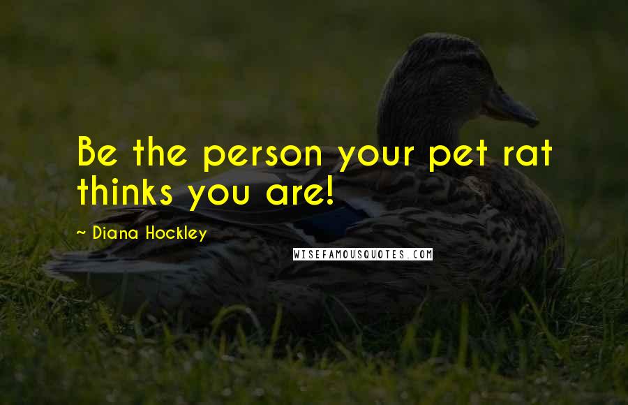 Diana Hockley Quotes: Be the person your pet rat thinks you are!