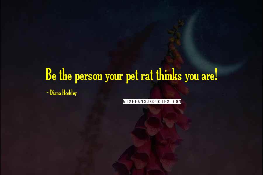 Diana Hockley Quotes: Be the person your pet rat thinks you are!