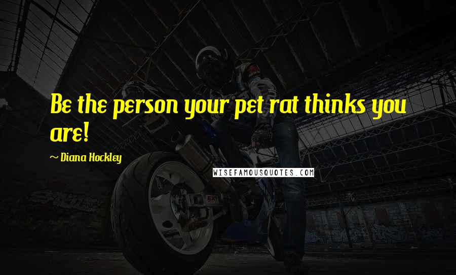 Diana Hockley Quotes: Be the person your pet rat thinks you are!