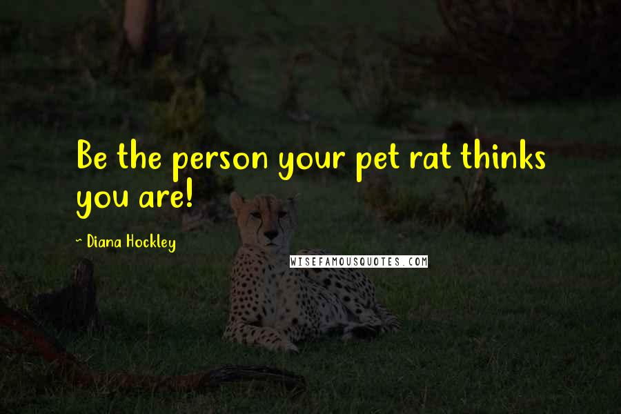 Diana Hockley Quotes: Be the person your pet rat thinks you are!