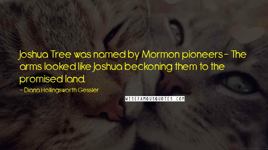 Diana Hollingsworth Gessler Quotes: Joshua Tree was named by Mormon pioneers- The arms looked like Joshua beckoning them to the promised land.