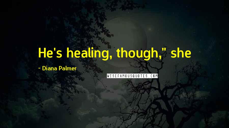 Diana Palmer Quotes: He's healing, though," she