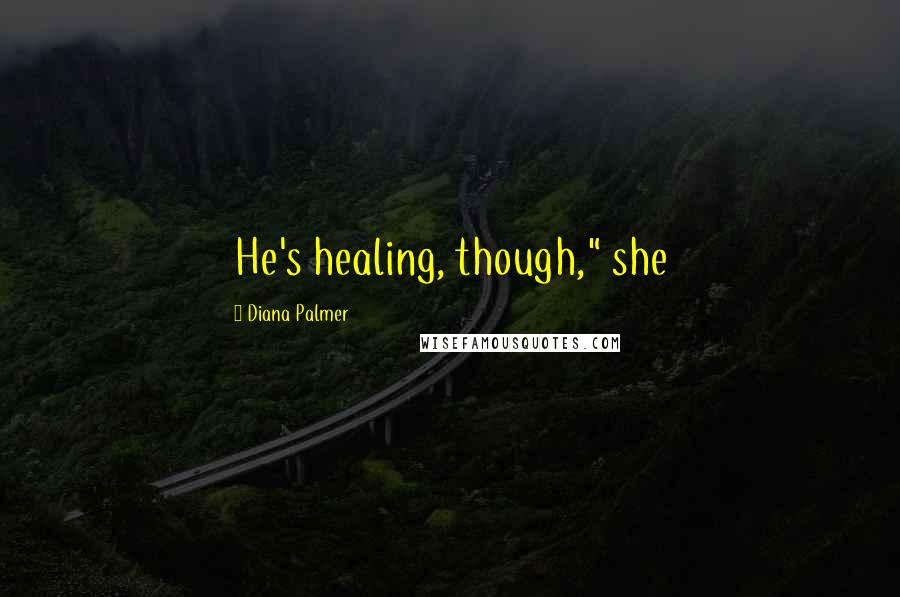 Diana Palmer Quotes: He's healing, though," she