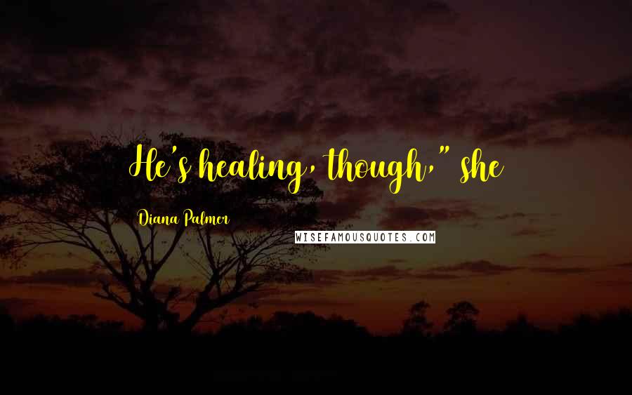 Diana Palmer Quotes: He's healing, though," she