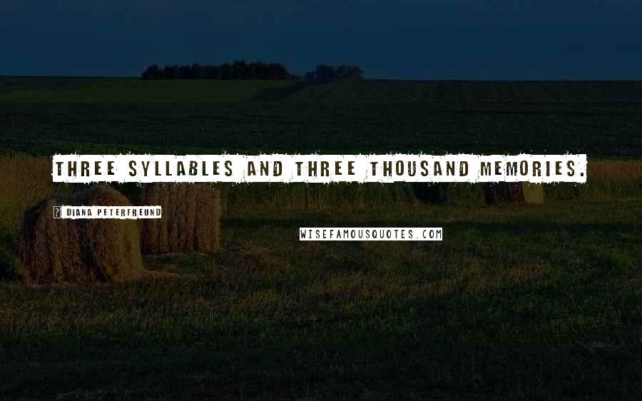 Diana Peterfreund Quotes: Three syllables and three thousand memories.