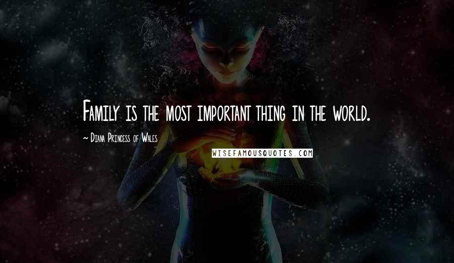 Diana Princess Of Wales Quotes: Family is the most important thing in the world.