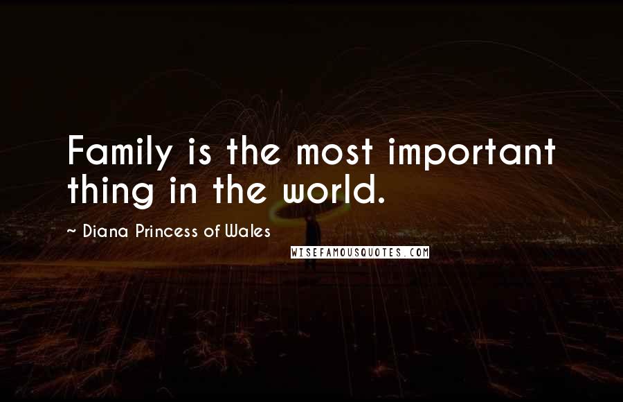Diana Princess Of Wales Quotes: Family is the most important thing in the world.