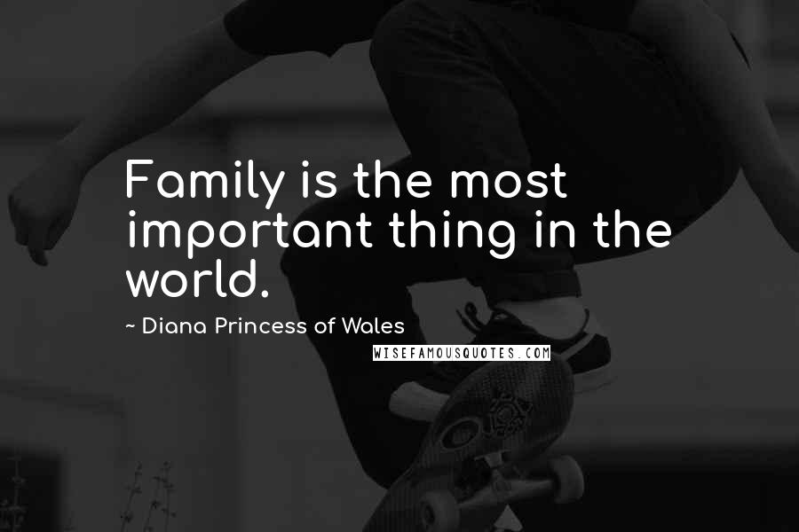Diana Princess Of Wales Quotes: Family is the most important thing in the world.
