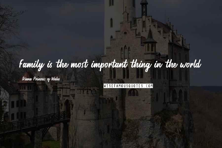 Diana Princess Of Wales Quotes: Family is the most important thing in the world.