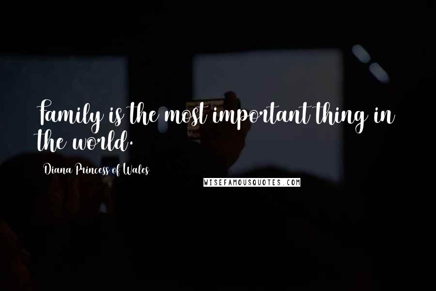 Diana Princess Of Wales Quotes: Family is the most important thing in the world.