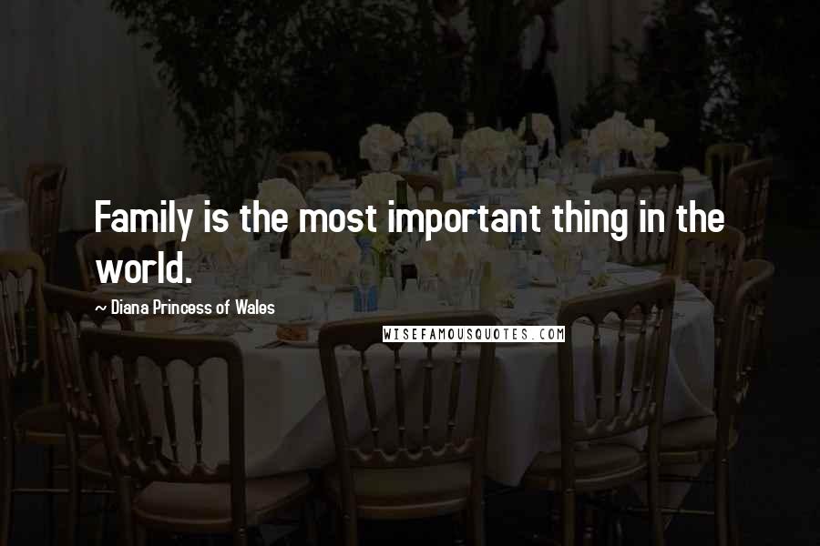 Diana Princess Of Wales Quotes: Family is the most important thing in the world.