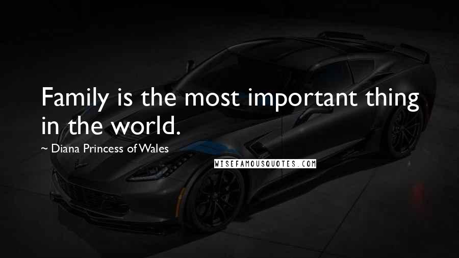 Diana Princess Of Wales Quotes: Family is the most important thing in the world.