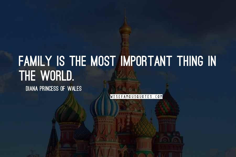 Diana Princess Of Wales Quotes: Family is the most important thing in the world.