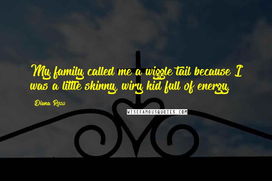 Diana Ross Quotes: My family called me a wiggle tail because I was a little skinny, wiry kid full of energy.