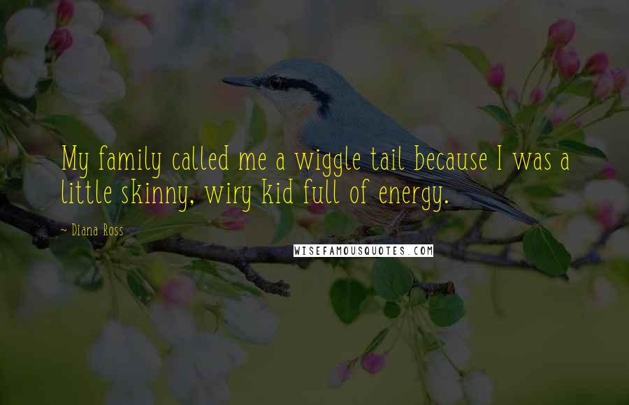 Diana Ross Quotes: My family called me a wiggle tail because I was a little skinny, wiry kid full of energy.