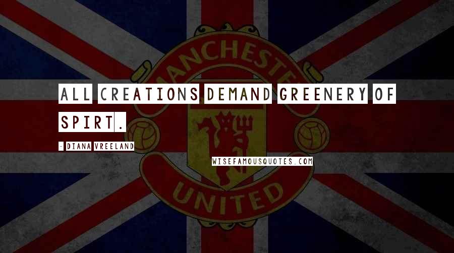 Diana Vreeland Quotes: All creations demand greenery of spirt.