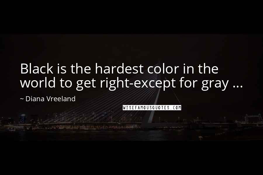 Diana Vreeland Quotes: Black is the hardest color in the world to get right-except for gray ...