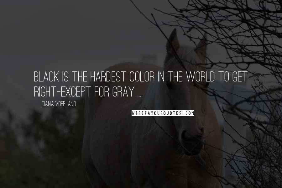 Diana Vreeland Quotes: Black is the hardest color in the world to get right-except for gray ...